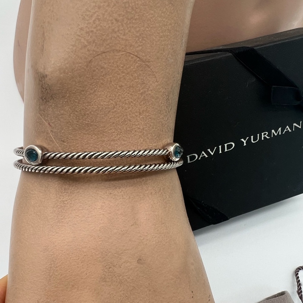 🔴Authentic DAVID YURMAN confetti 2 Silver Cable Bracelets🔴 - Picture 3 of 8
